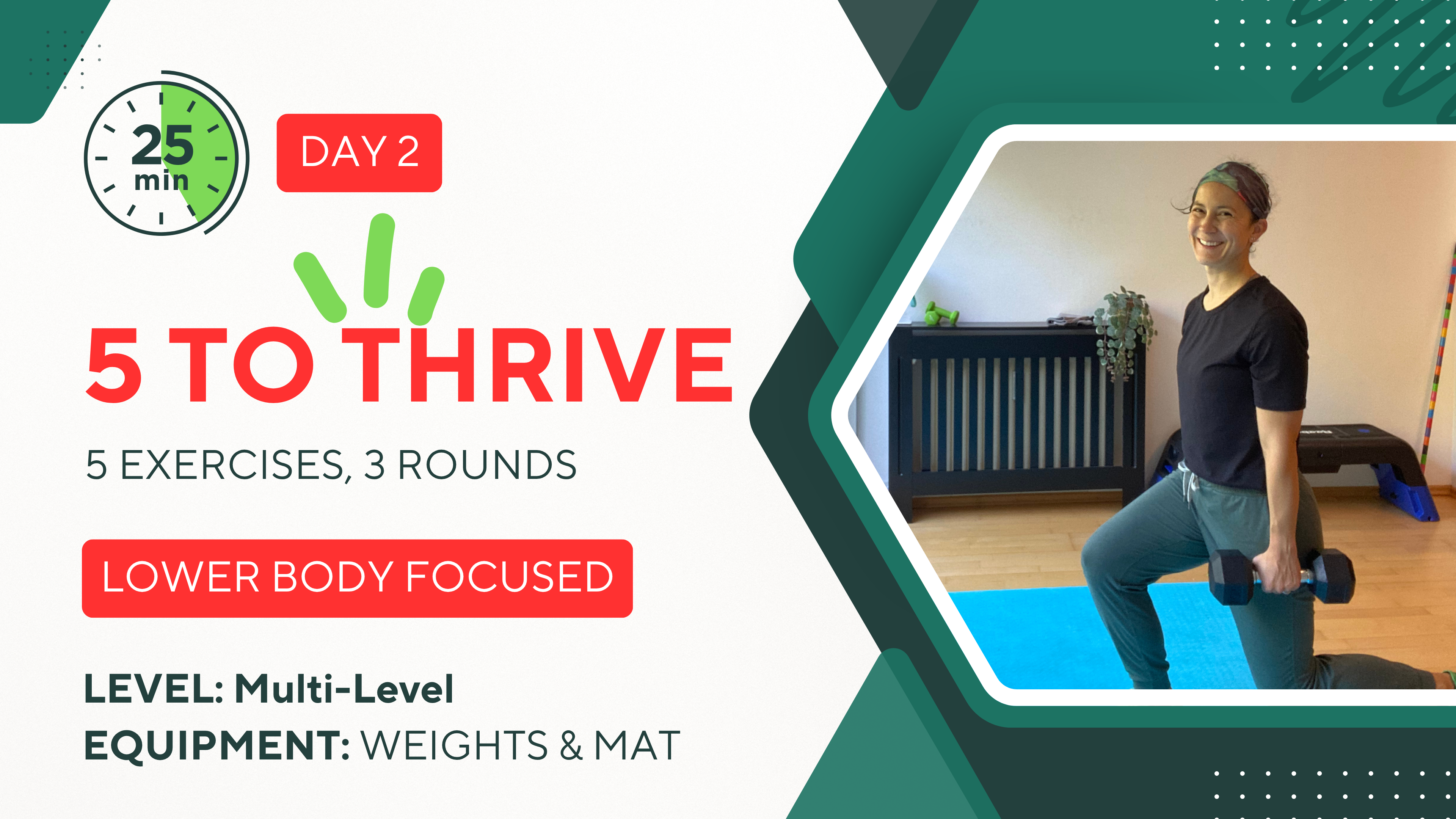 25 Minutes 5 TO THRIVE #2 Lower Body Focused