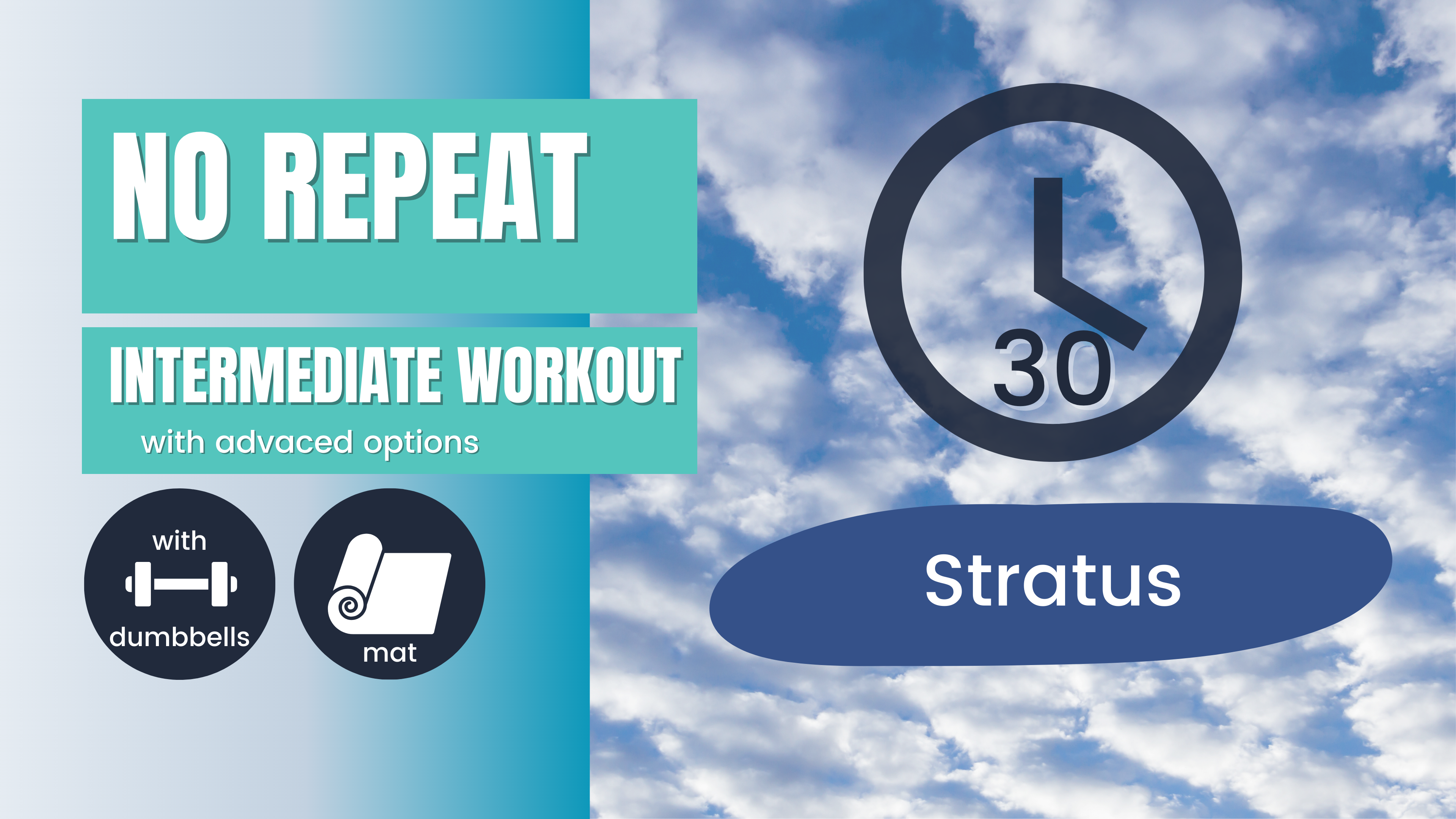 No Repeat Dumbbell Workout // Total Body, Intermediate 30; Stratus