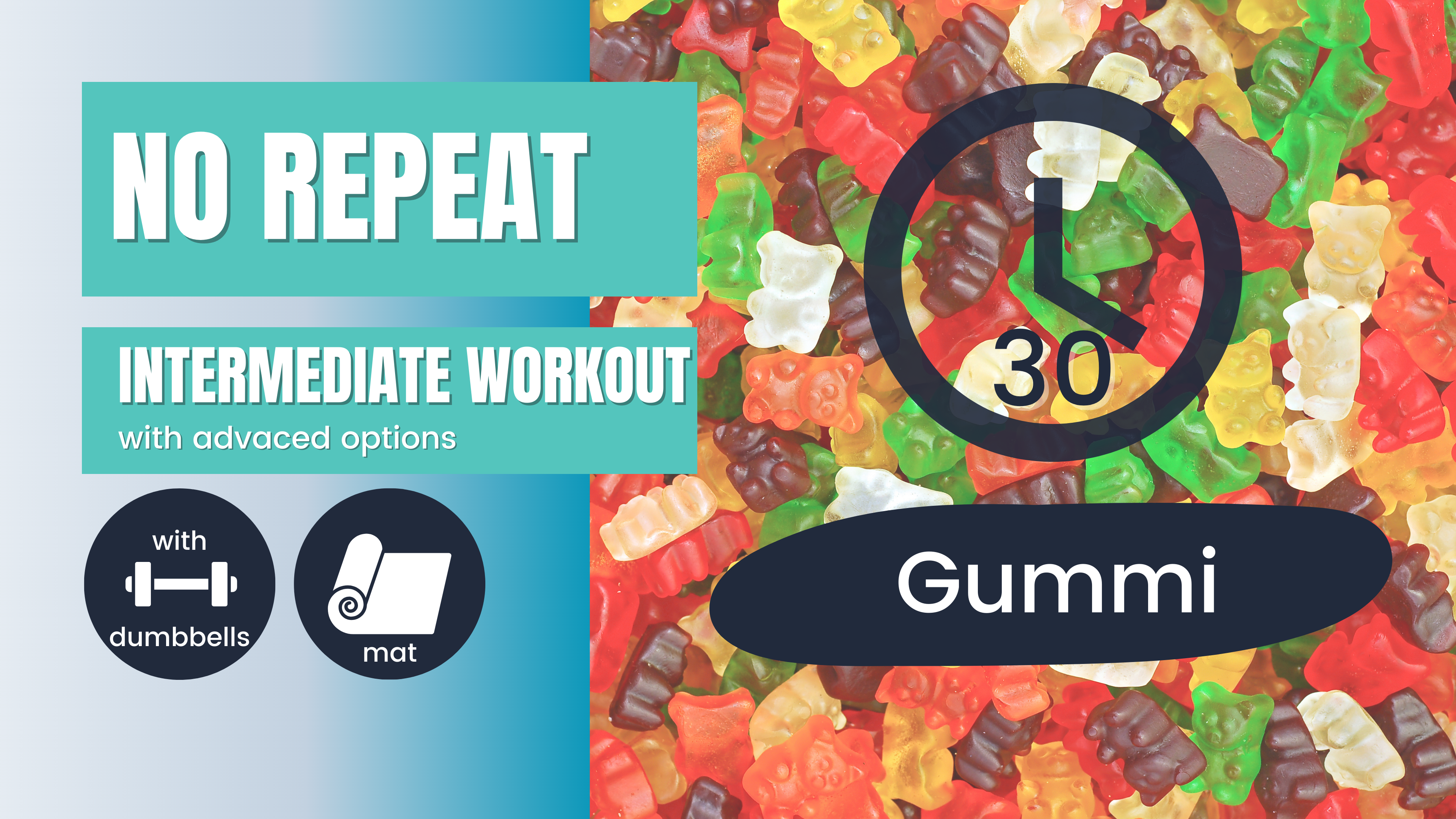 No Repeat Dumbbell Workout // Total Body, Intermediate 30; Gummis