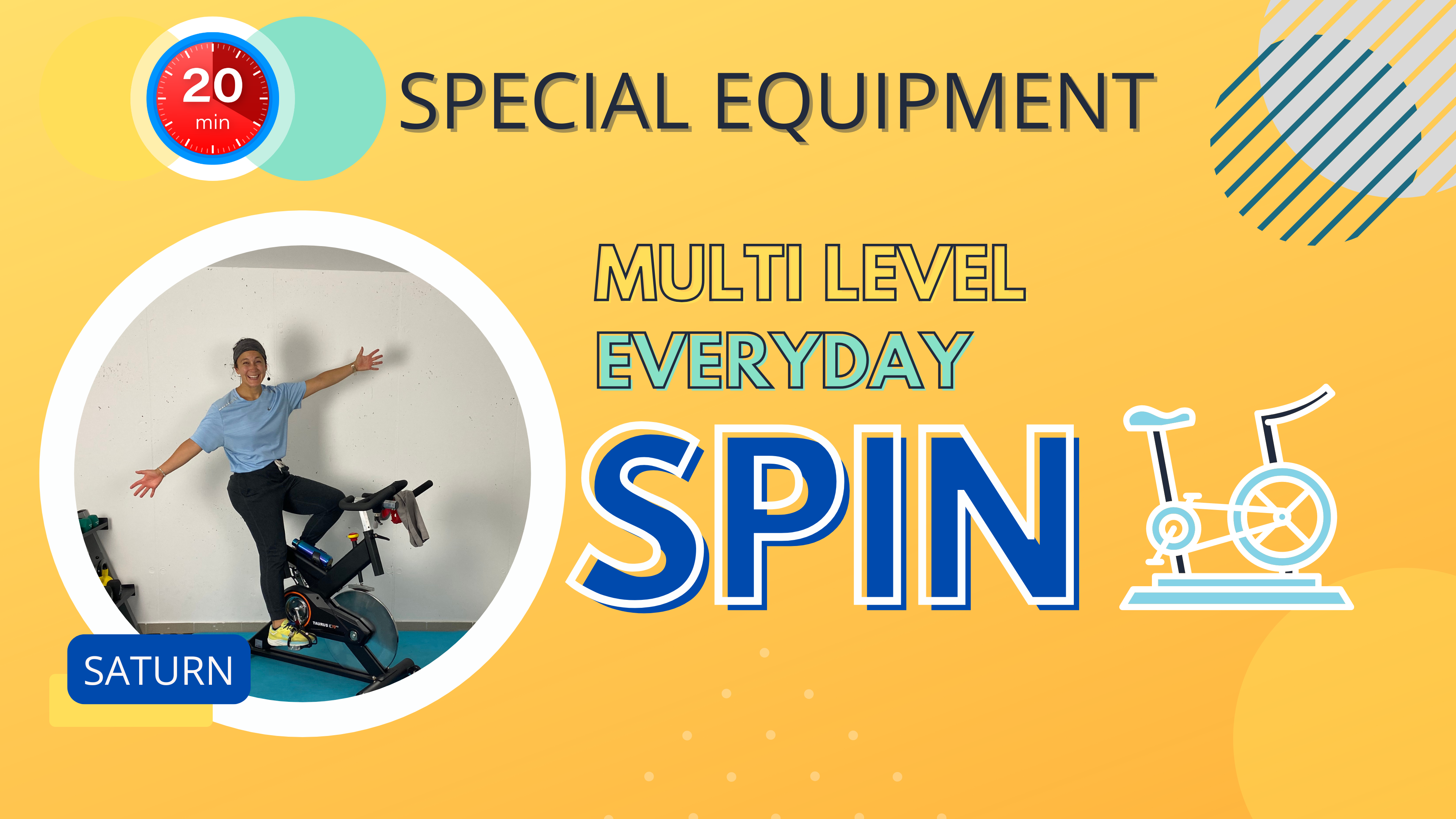Special Equipment // 20 Minute Multi-Level Spin Workout; Saturn