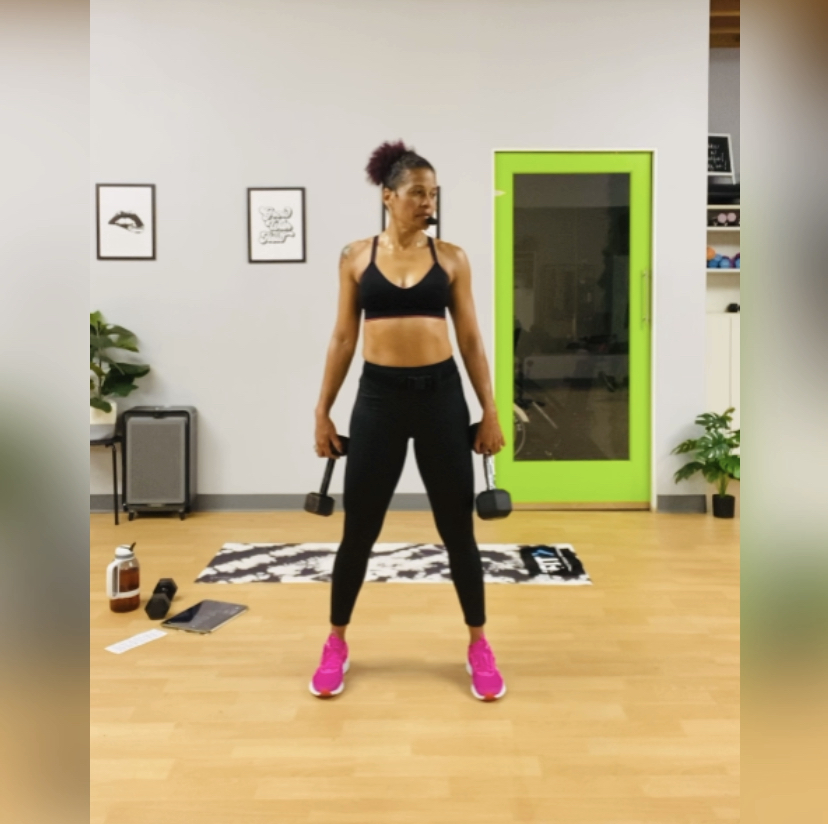 Compound & Core In Studio Flow 11: Single Medium Dumbbell, Booty Band & Mat