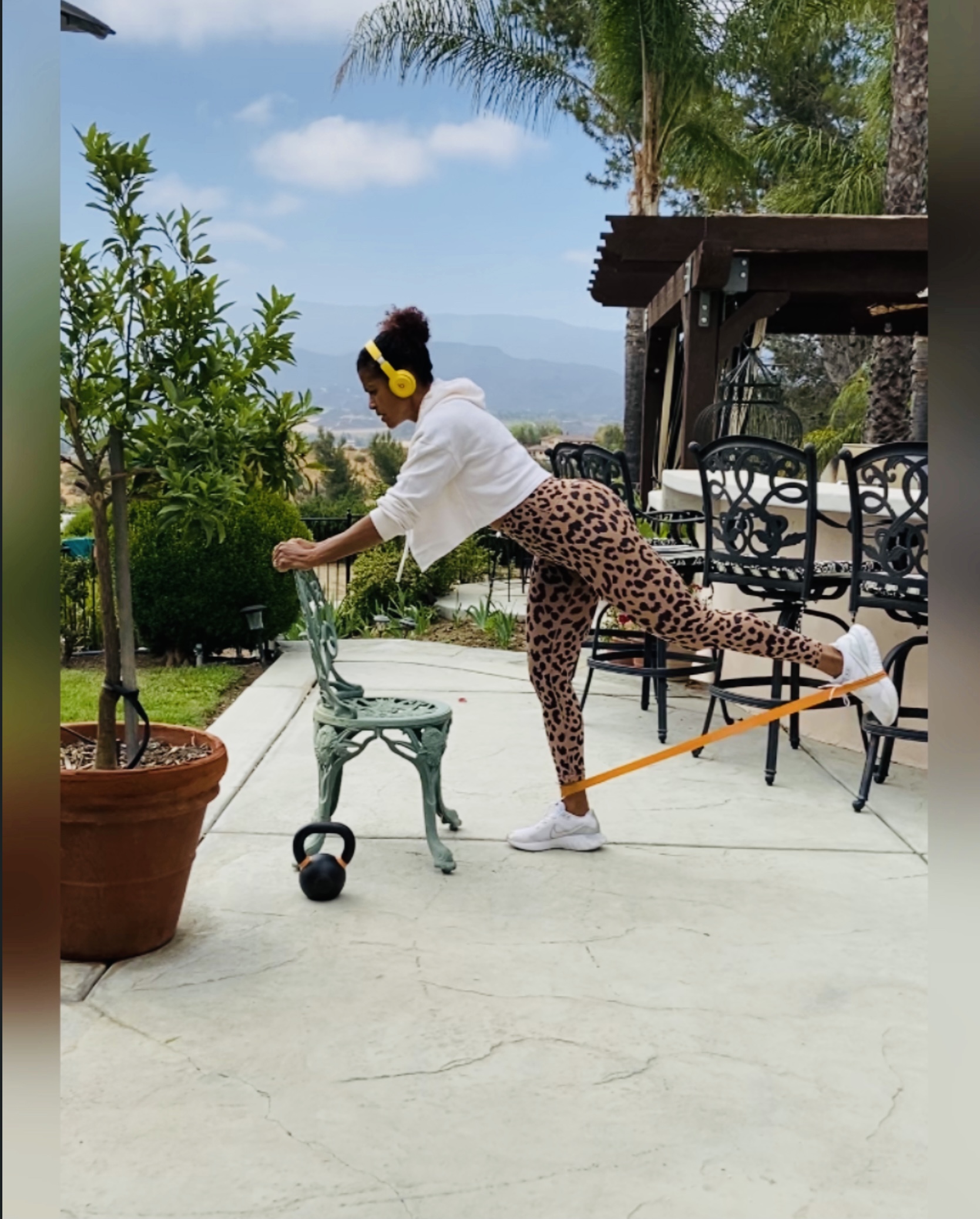 Buns & Thighs Circuit: Kettlebell or Dumbbell, Chair & Booty Band