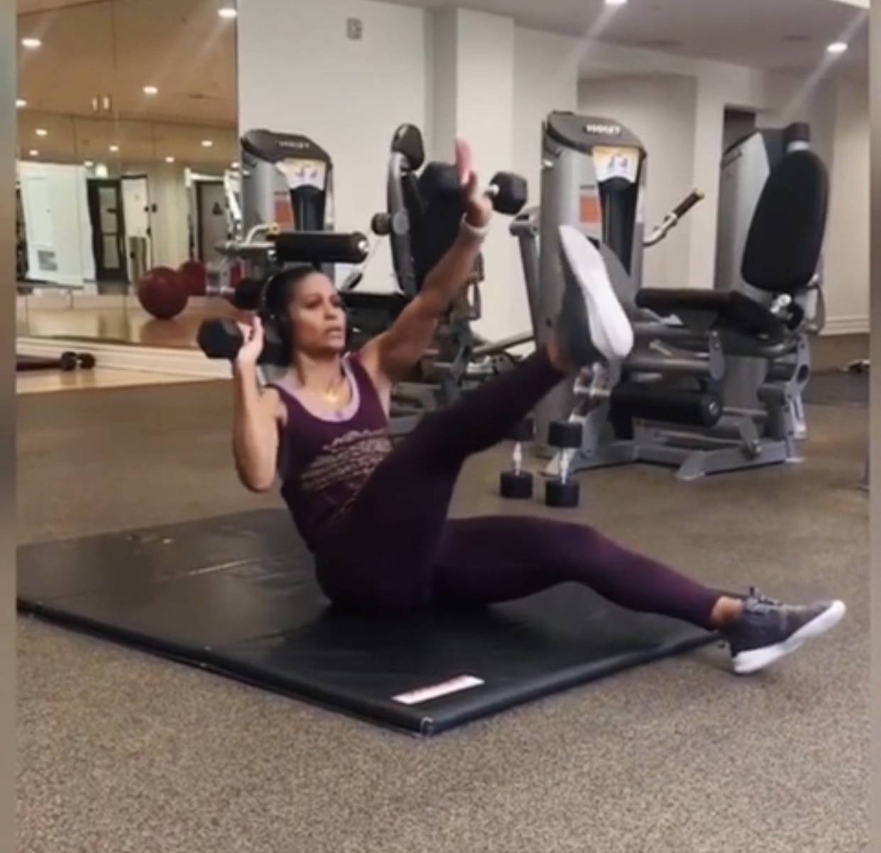 Full Body Circuit: Dumbbells, Plate & Mat 