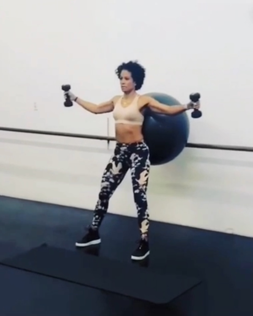 Full Body Circuit: Stability Ball, Dumbbells & Mat  