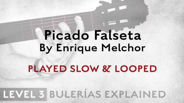Bulerias Explained - Level 3 - Picado Falseta by Enrique Melchor - SLOW & LOOPED