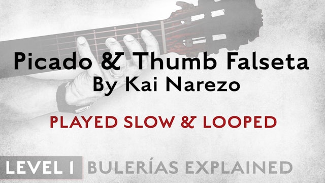 Bulerias Explained - Level 1 - Picado & Thumb Falseta by Kai Narezo - SLOW/LOOP