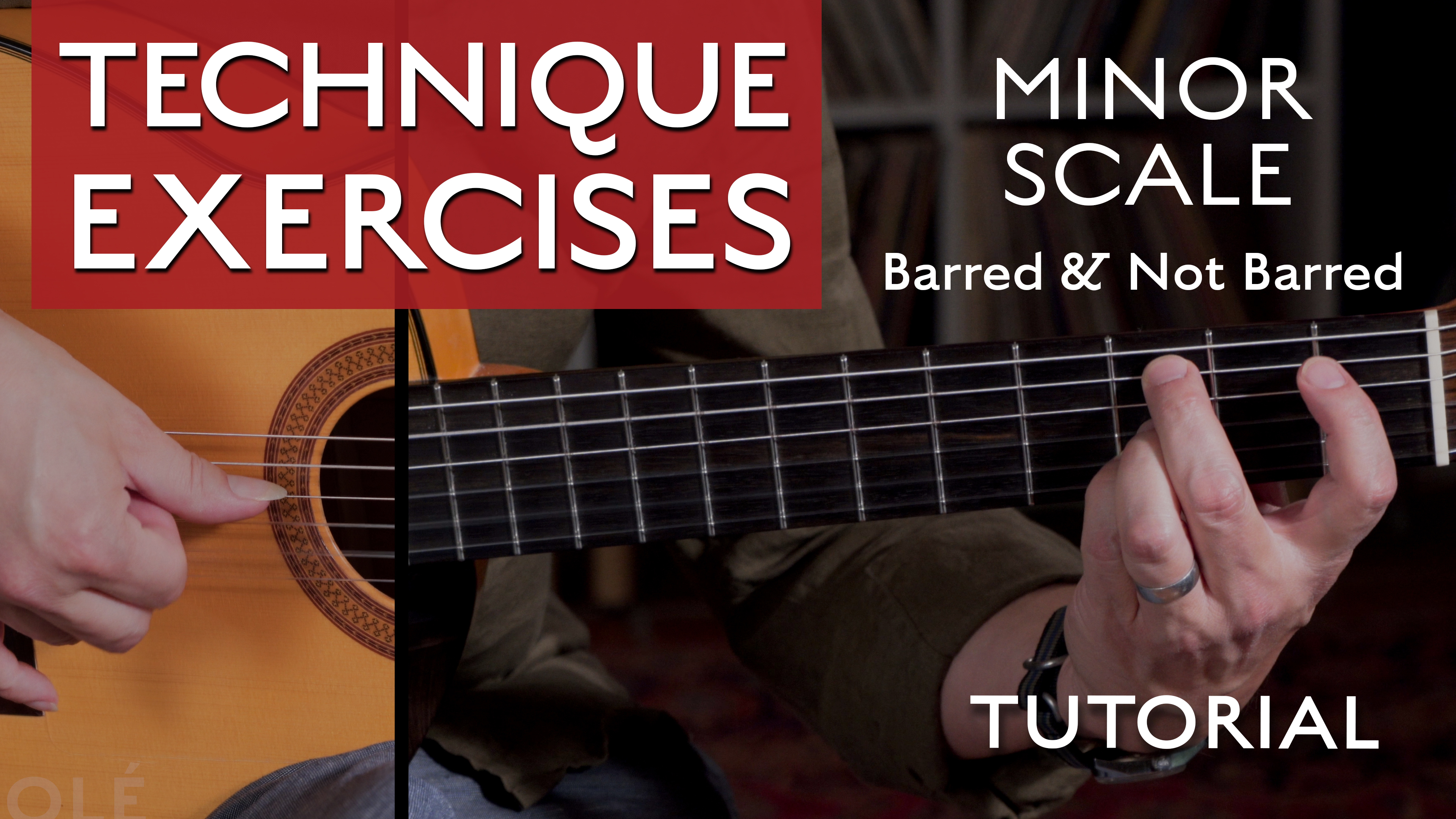 Technique Exercises - Minor Scale Barred & Not Barred - TUTORIAL