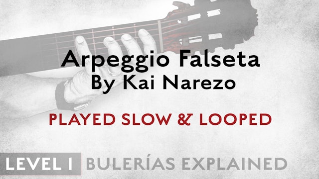 Bulerias Explained - Level 1 - Arpeggio Falseta by Kai Narezo - SLOW & LOOPED