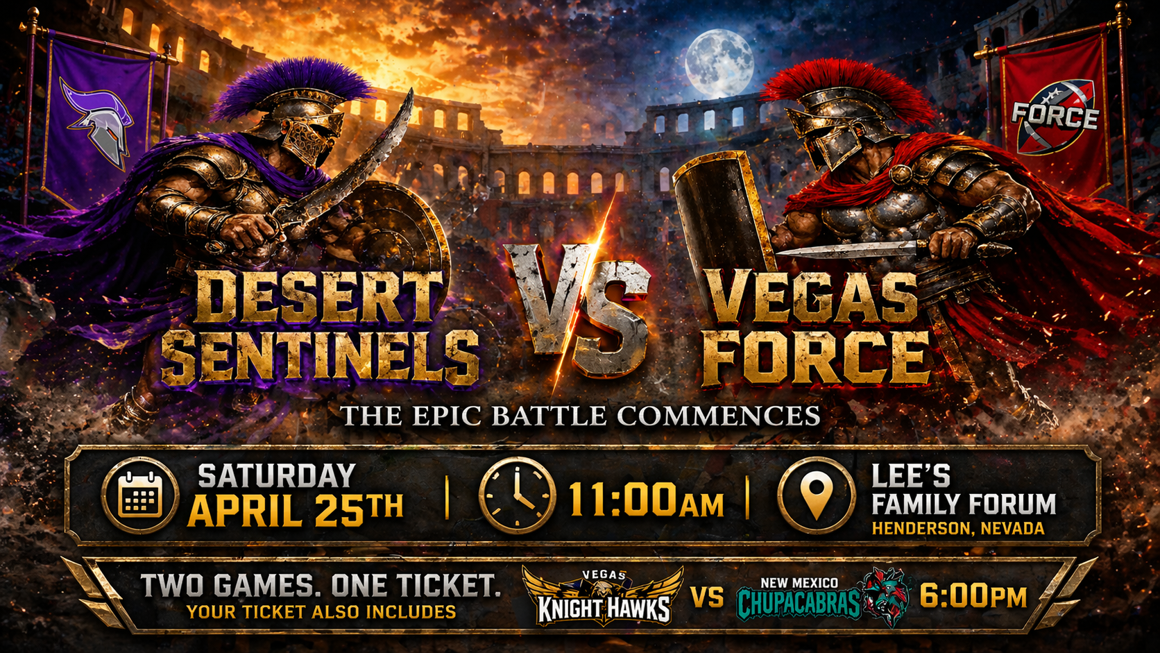 Vegas Force vs Desert Sentinels