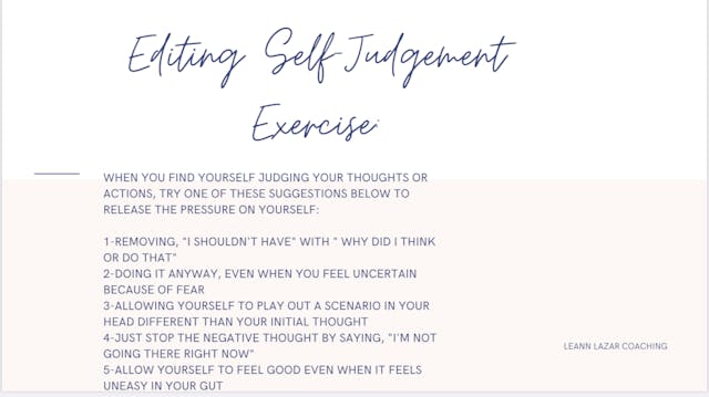 Editing Self Judgement 