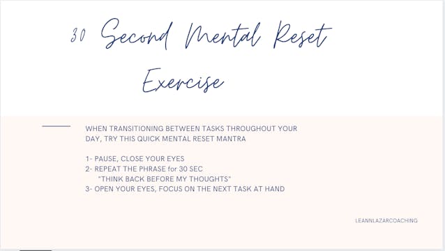 30 Second Mental Reset