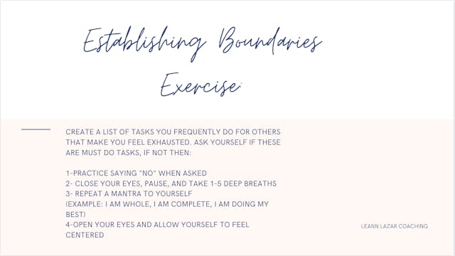 Establishing Boundaries 