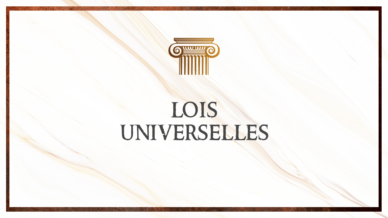 Conférences - Lois universelles