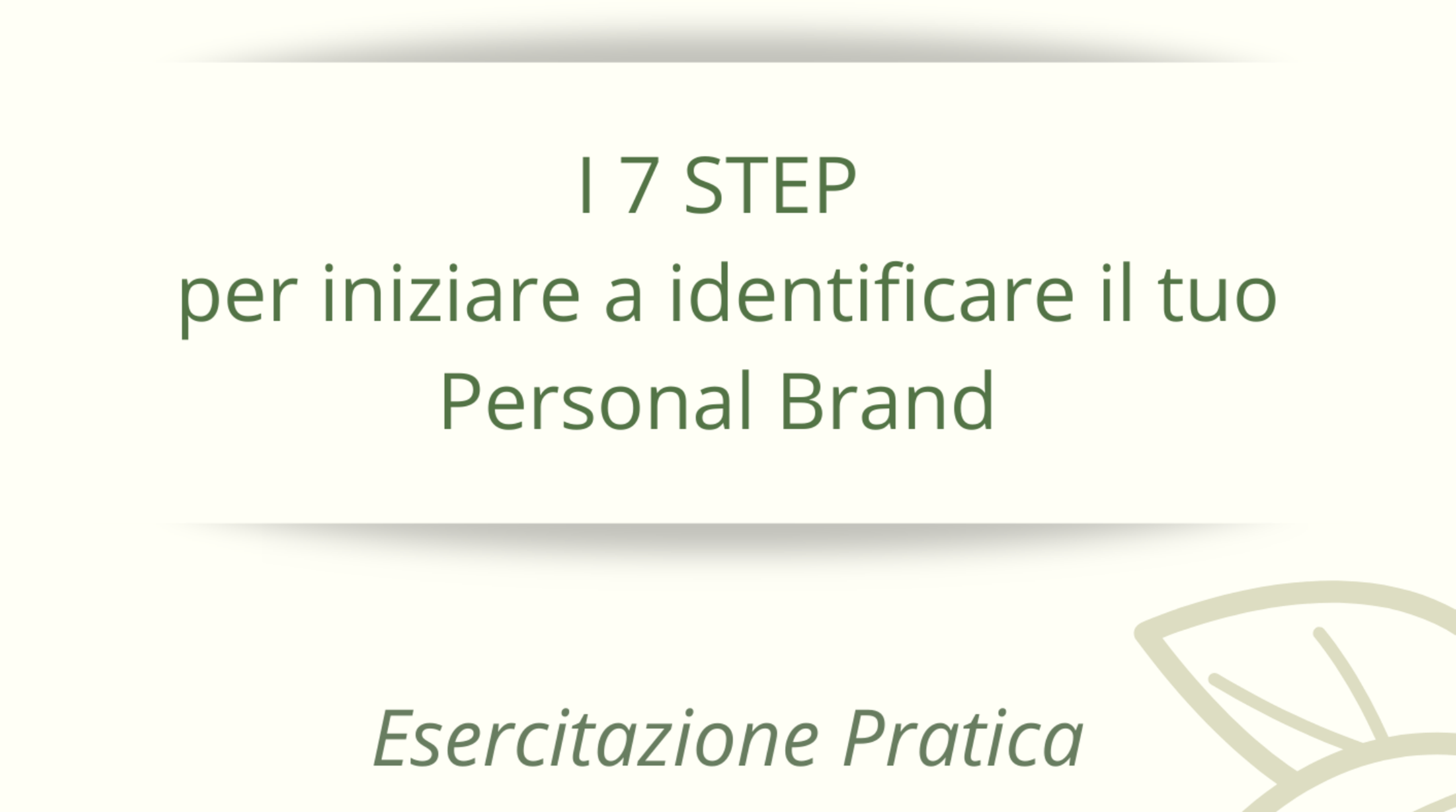 Esercitazione Personal Brand Identity