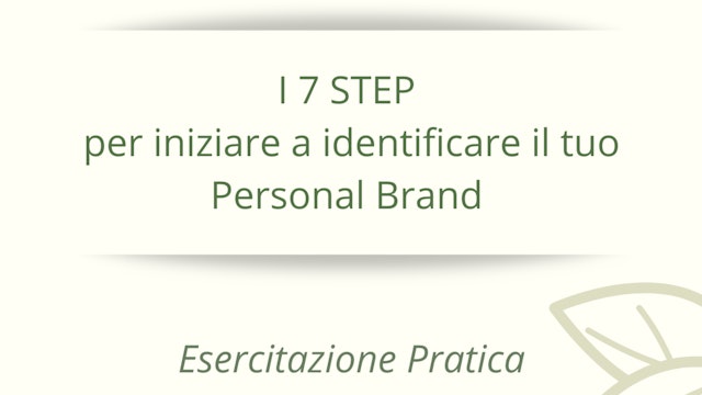 Esercitazione Personal Brand Identity