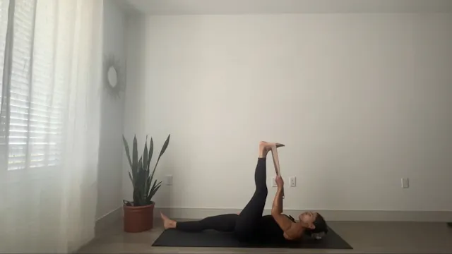 Deep stretchin' with a strap