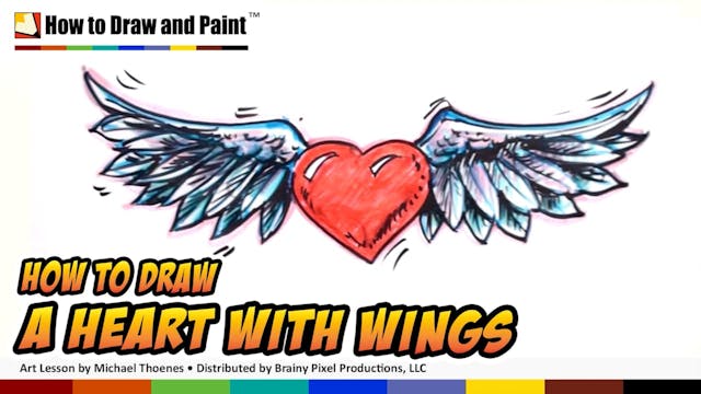 How to Draw a Heart With Wings