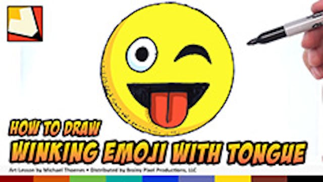 How to Draw Emojis - Winking with Tongue