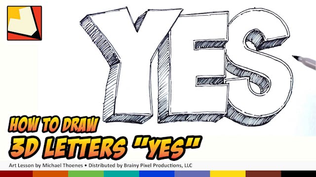 How to Draw 3D Letters - YES