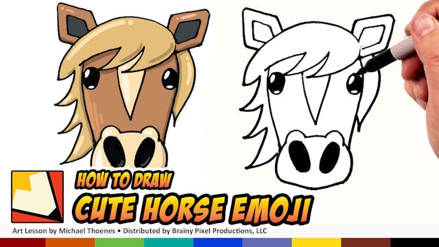 How to Draw a Cute Horse Emoji for Be...