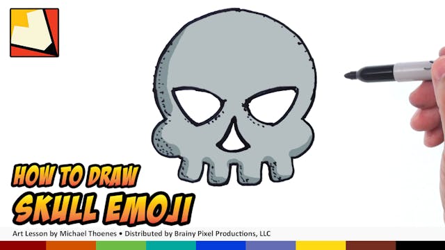 How to Draw Emojis - Skull Emoji