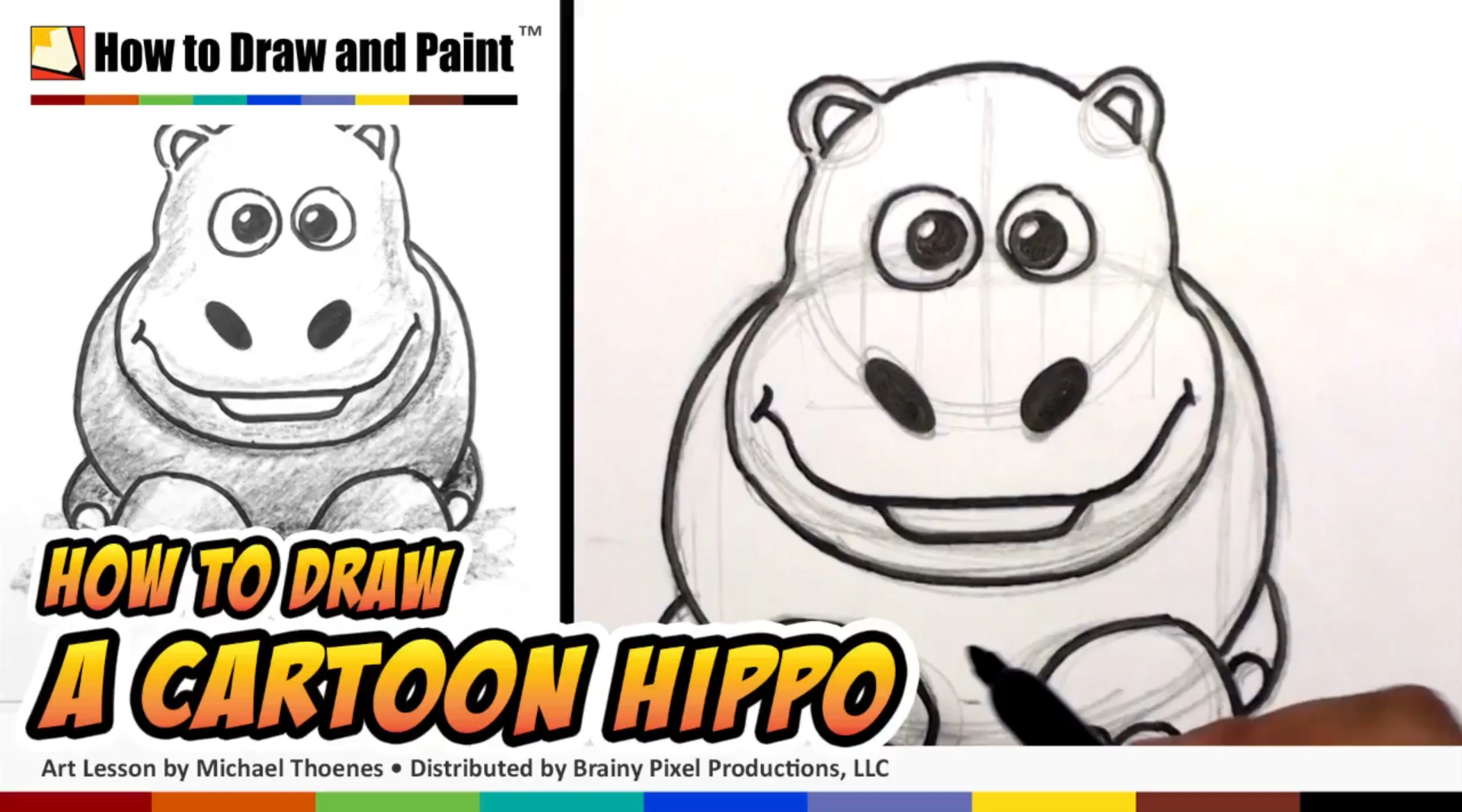 How to Draw a Cartoon Hippo
