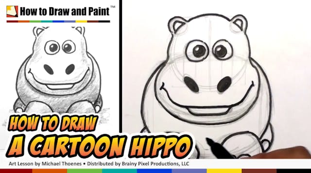 How to Draw a Cartoon Hippo
