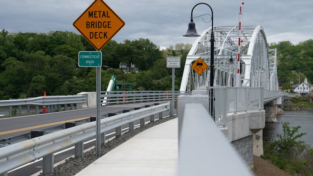 4K Small Town Bridge Establishing Shot