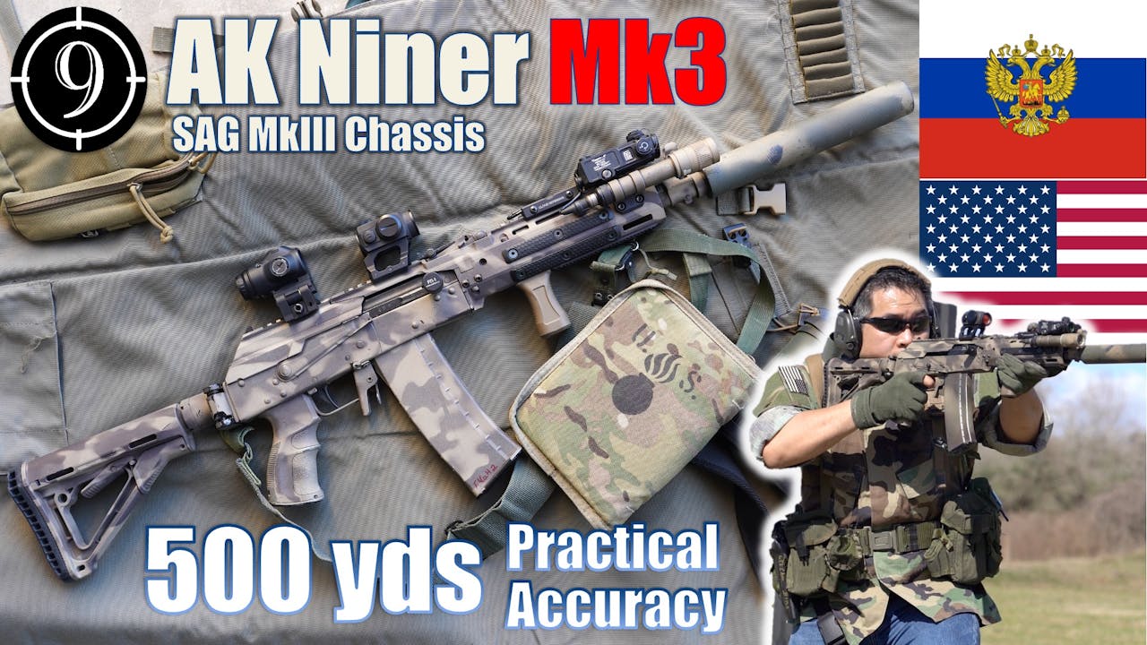 AK102 / AK-Niner Mk3 to 500yds: Practical Accuracy | SAG Chassis