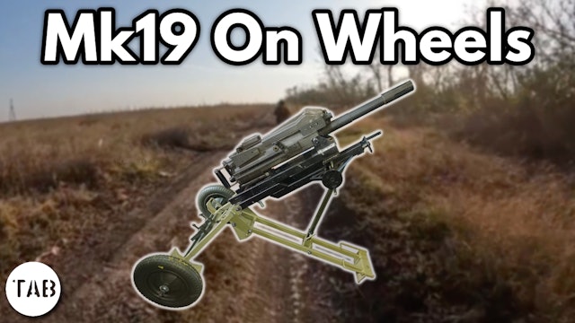 Ukrainian Wheeled Mount for Mk19 Automatic Grenade Launcher