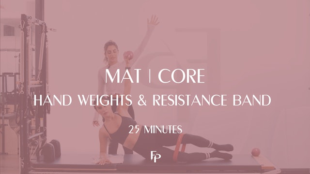DAY 4 - 25 Min Mat | Core Challenge with Hand Weights & Resistance Band 