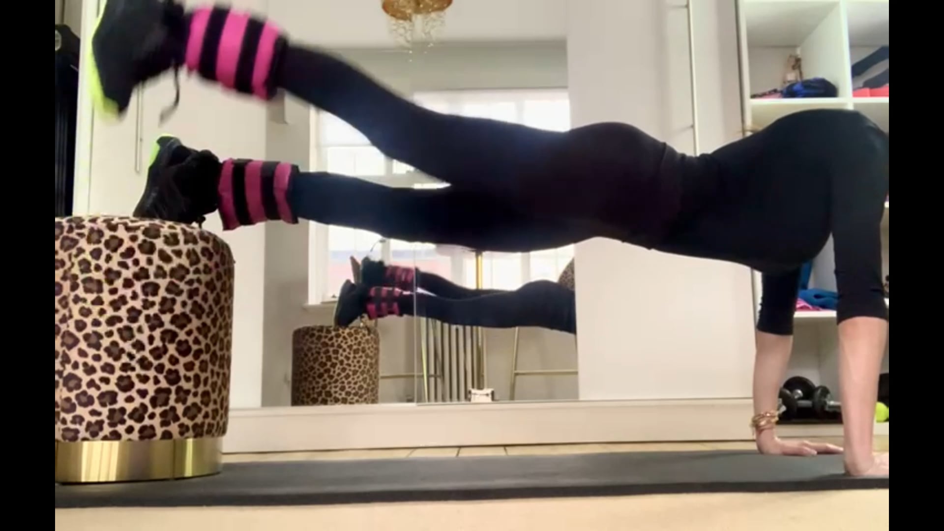 Leopard Print Pouffe Workout