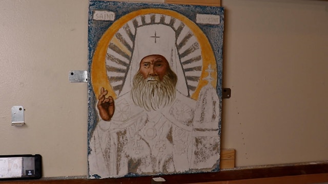 Study of St. Innocent Buon Fresco Sgraffito Face Icon Demo 3 of 3 - 072522 