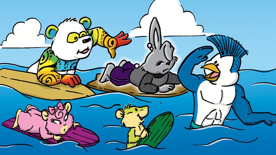 Blue Penguin and the Sensational Surf