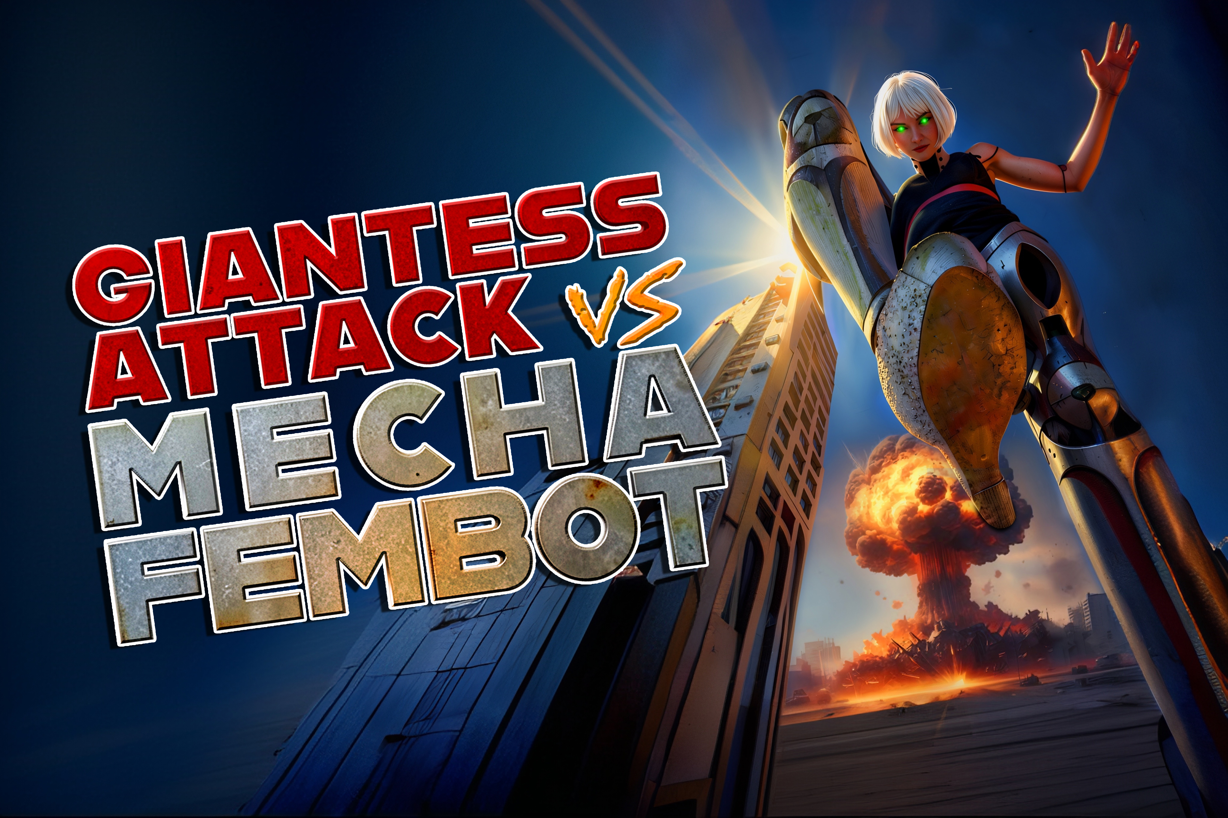 Giantess Attack vs Mecha-Fembot