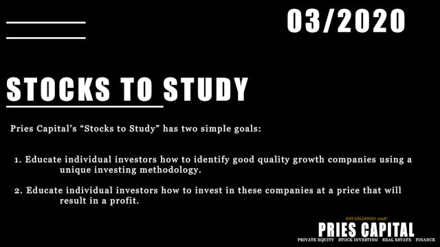 "Stocks To Study" March 2020