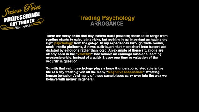 Trading Psychology - ARROGANCE