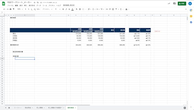 B1_04_002_製造原価報告書　フォーマット作成