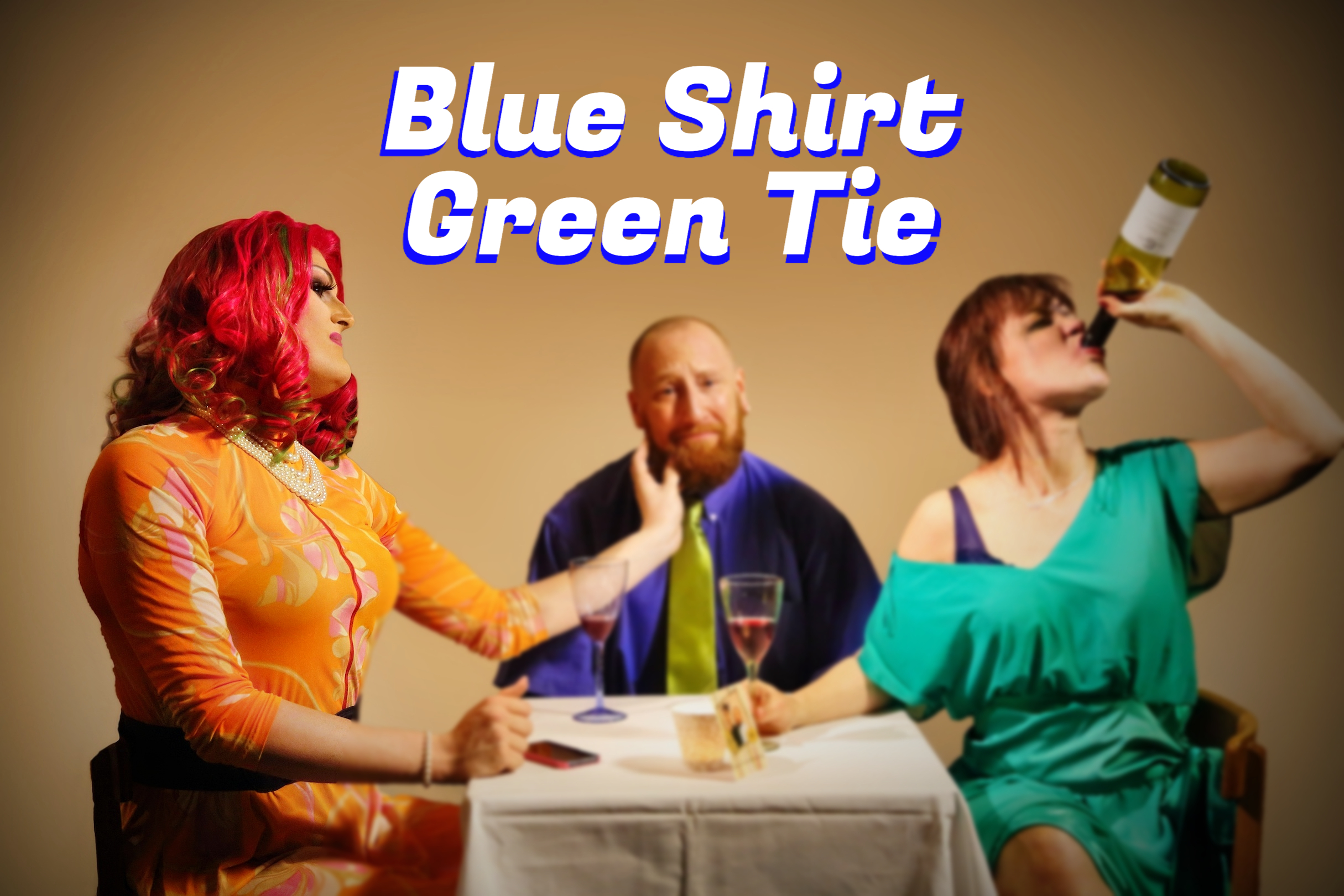 Blue Shirt Green Tie