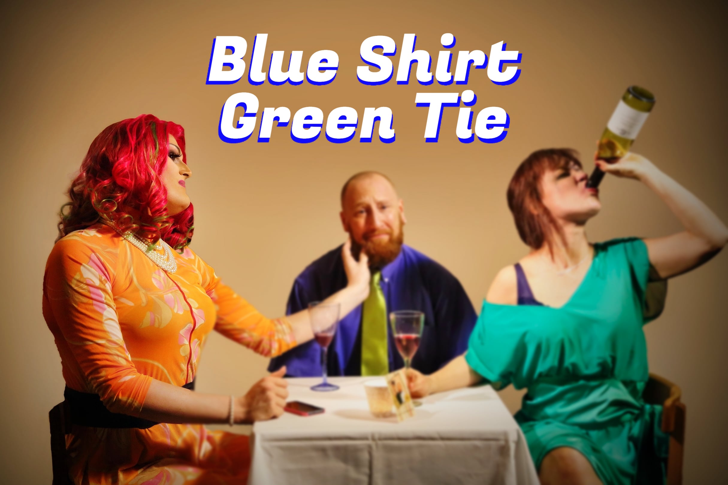 Blue Shirt Green Tie