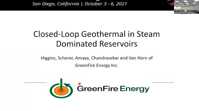 GRC 2021 Closed Loop Geothermal Session