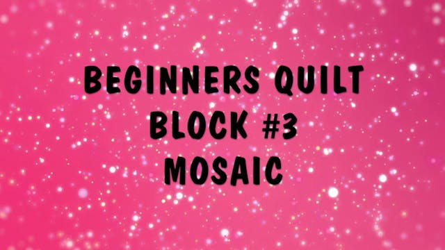 Beginner's Quilt Series: Part 4 GICS1...