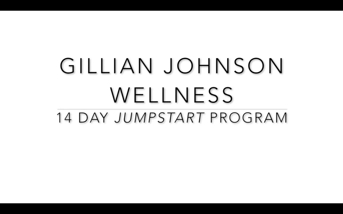 "14 Day Jumpstart" Program Intro