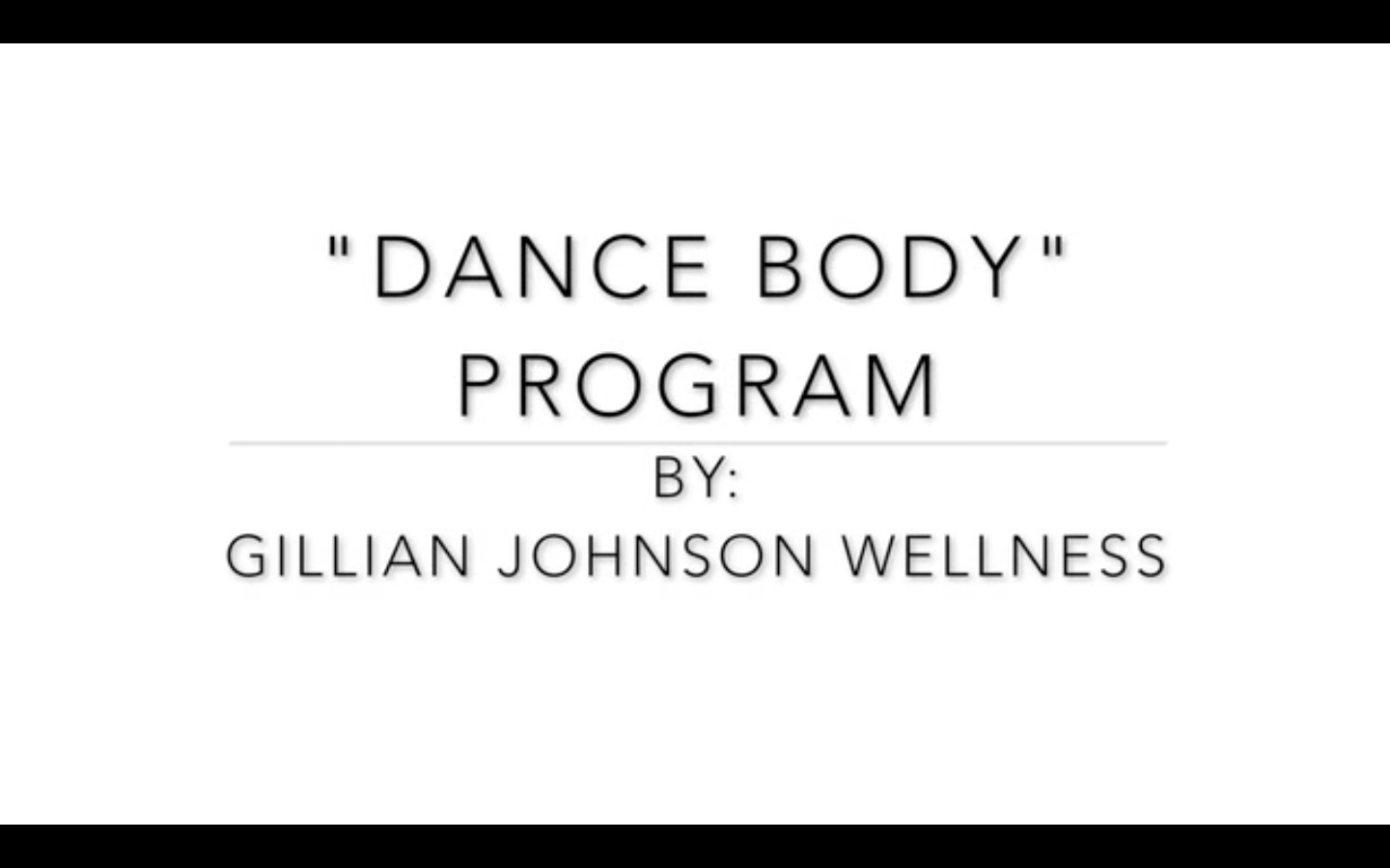 "Dance Body" Program