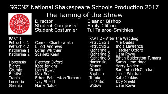 SGCNZ NSSP 2017 The Taming of the Shrew