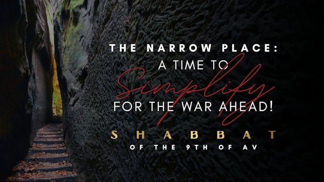 Shabbat: The Narrow Place: A Time to Simplify for the War Ahead! (8/05)