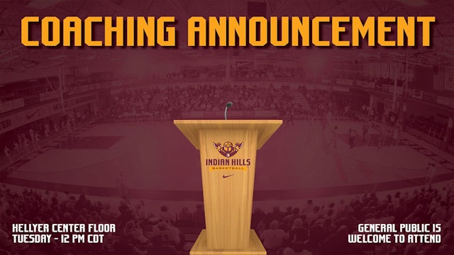 Indian Hills Basketball Coaching Announcement 5-9-23