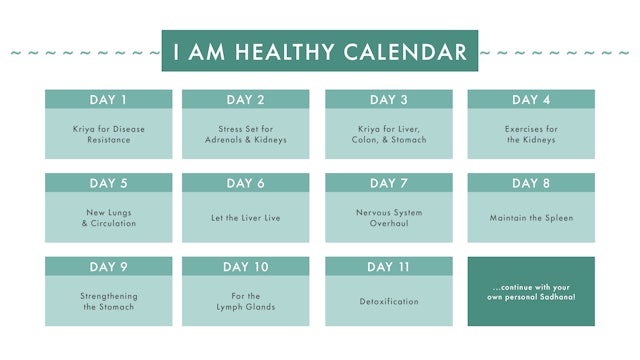 I AM HEALTHY Sadhana Series Calendar
