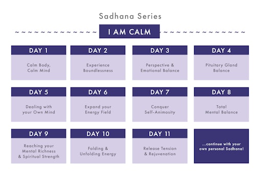 I AM CALM Sadhana Series Calendar