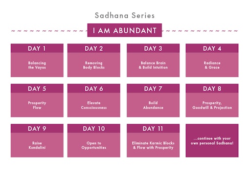 I AM Abundant Sadhana Series Calendar 
